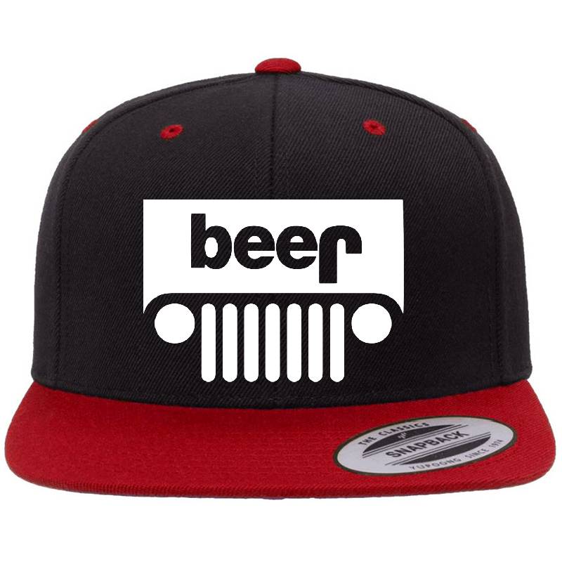 Beer Jeep Premium Flat Bill Snapback Cap